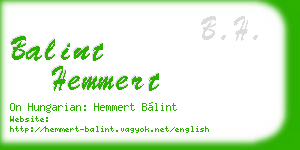 balint hemmert business card