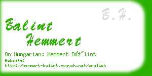 balint hemmert business card